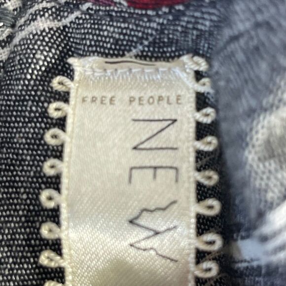 Free People New Romantics Midnight Grey Sleeveless Ikat Print Dress Sz 0 - Picture 8 of 10